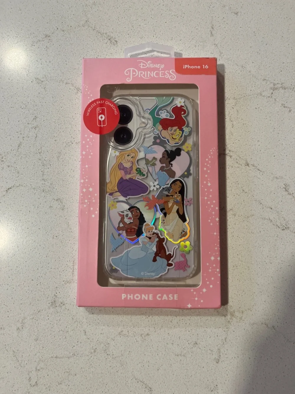 Disney Princess Clear iPhone 16 Case with Multicolor Princess Artwork
